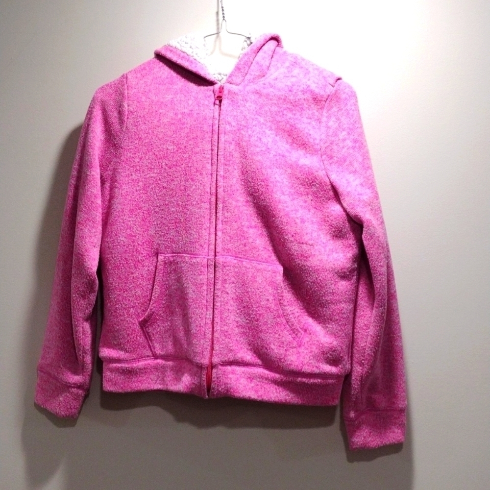 Place Girls' Pink Zip Up. Hoodies, Size Xl(14) With 2 Pockets in good condition